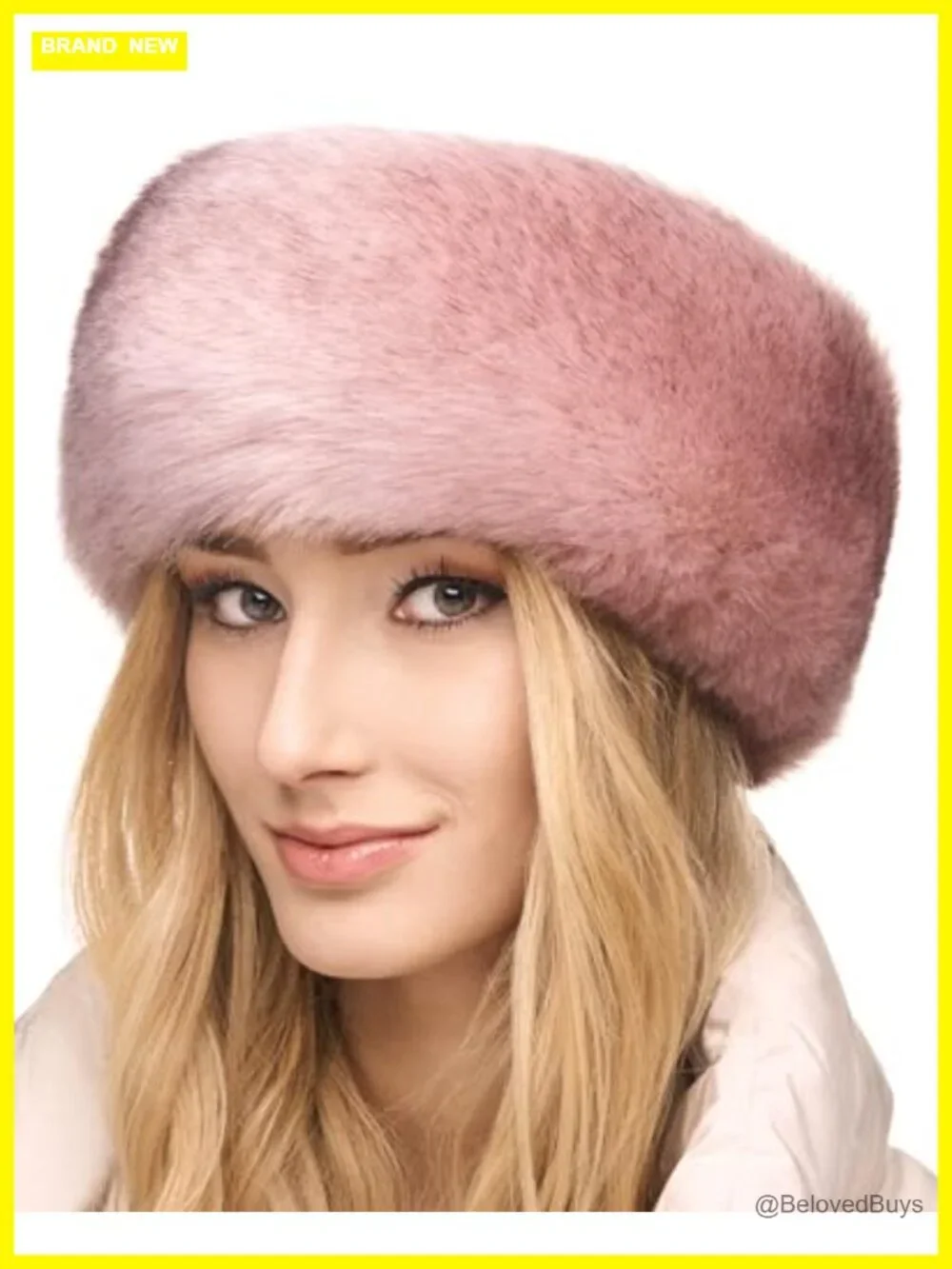 Faux Fur Trapper Headband with Fleece Lining - Winter Ear Warmer